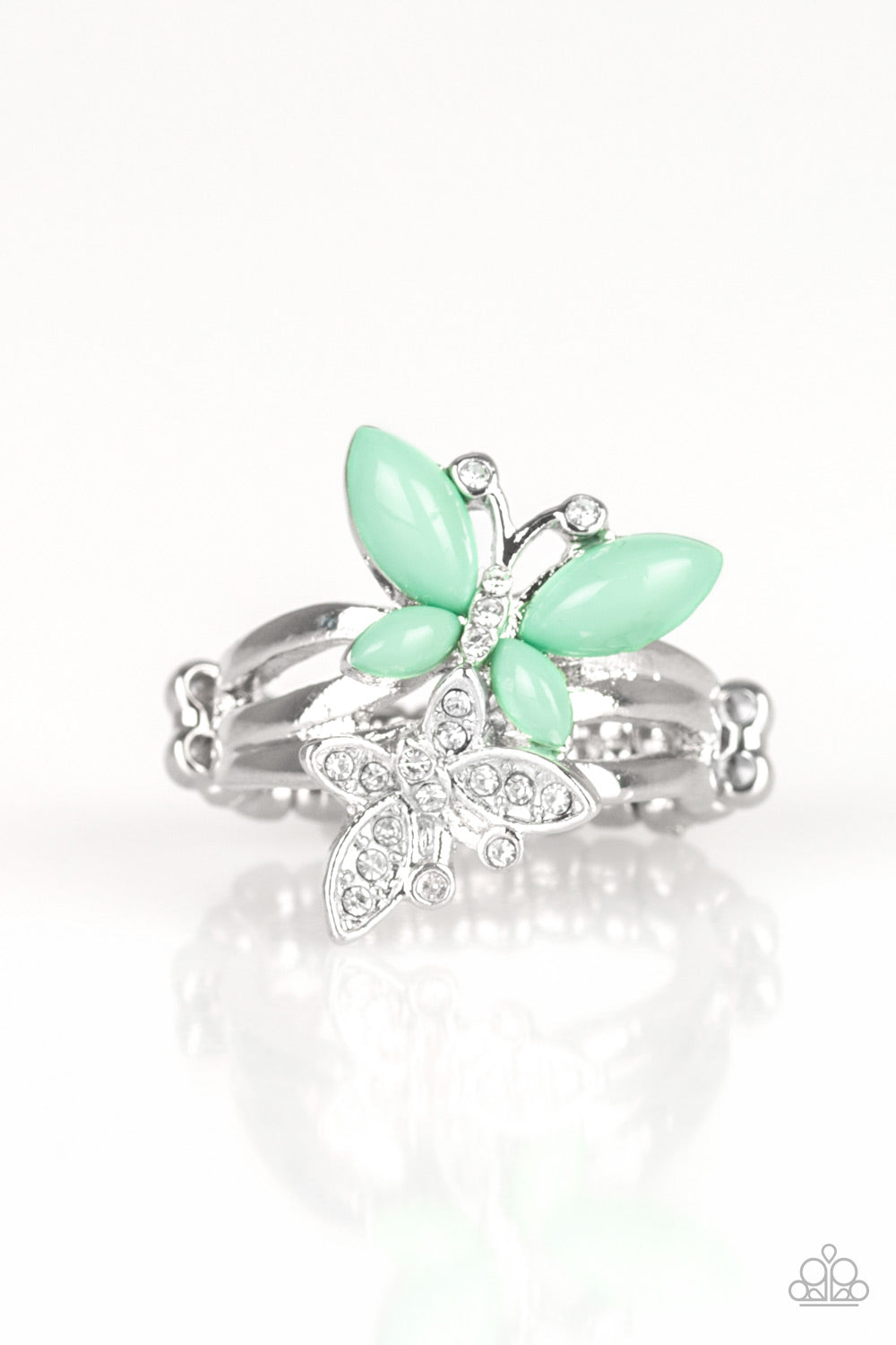 Flutter Flirt - green - Paparazzi ring