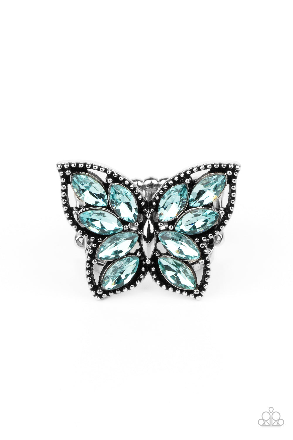 Fluttering Fashionista - blue - Paparazzi ring