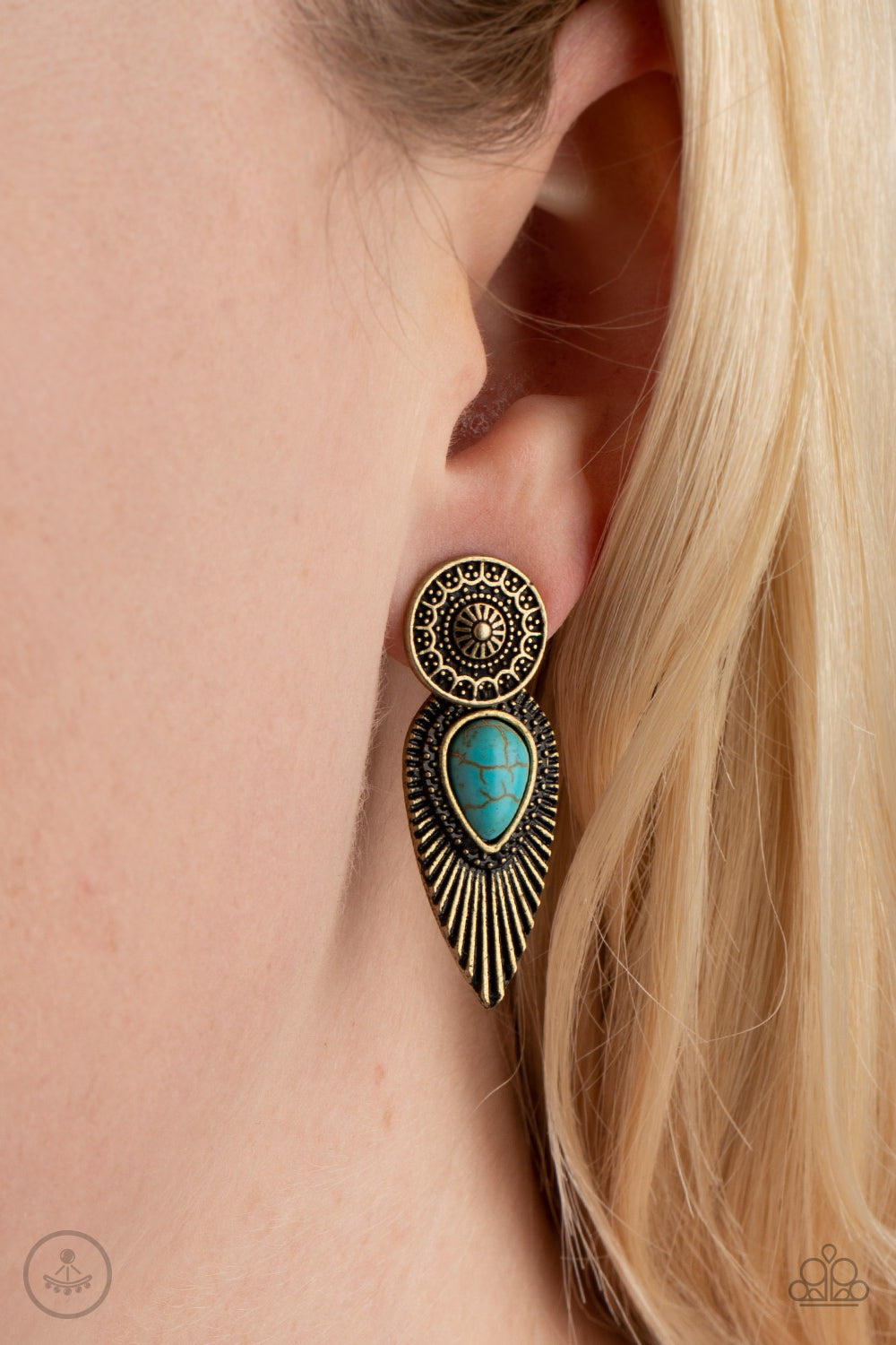 Fly Into the Sun - brass - Paparazzi earrings