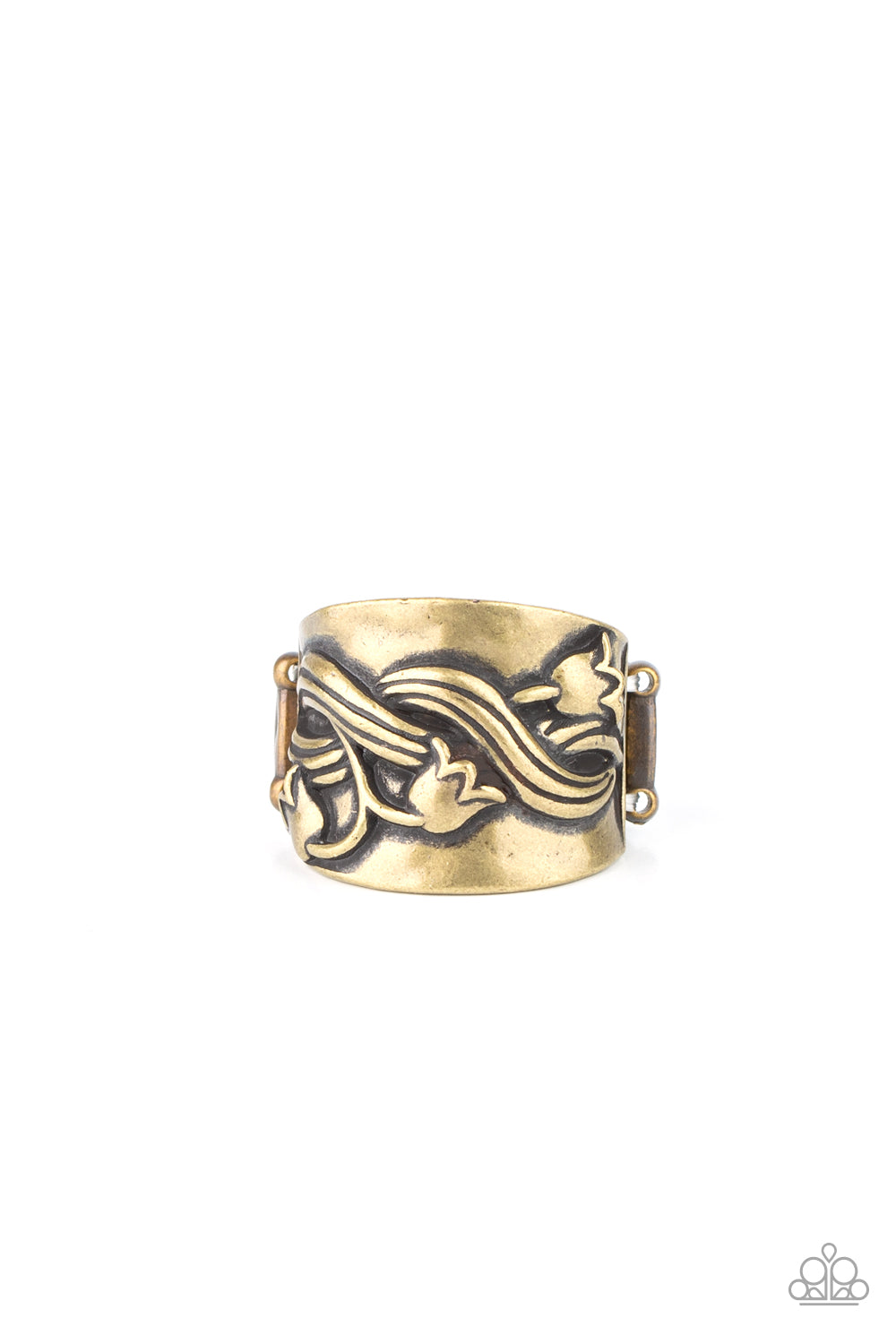 Follow The Tulips - brass - Paparazzi ring