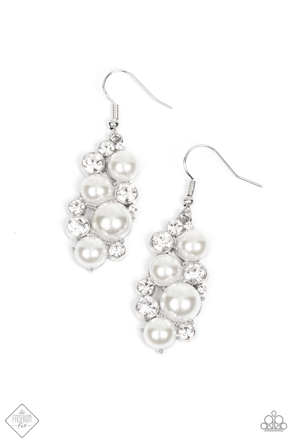 Fond of Baubles - white - Paparazzi earrings