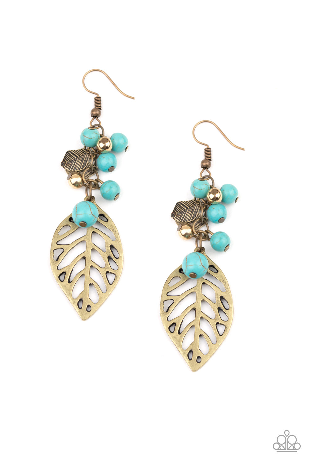 Forest Frontier - brass - Paparazzi earrings