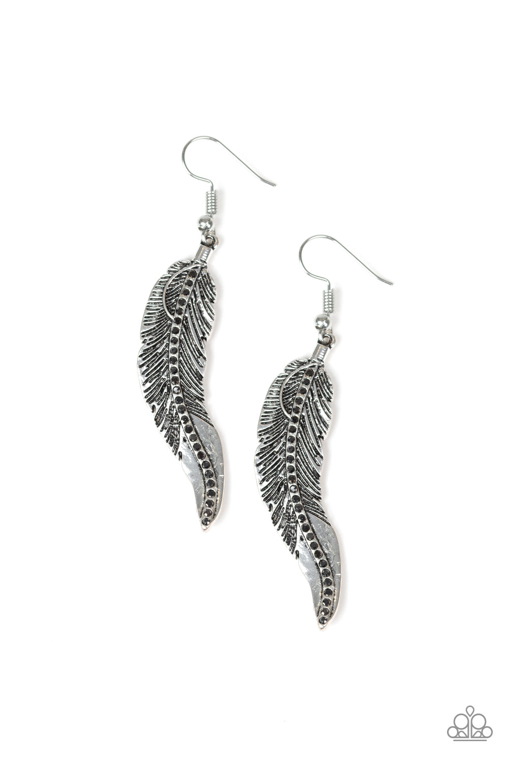 Fowl Play - silver - Paparazzi earrings