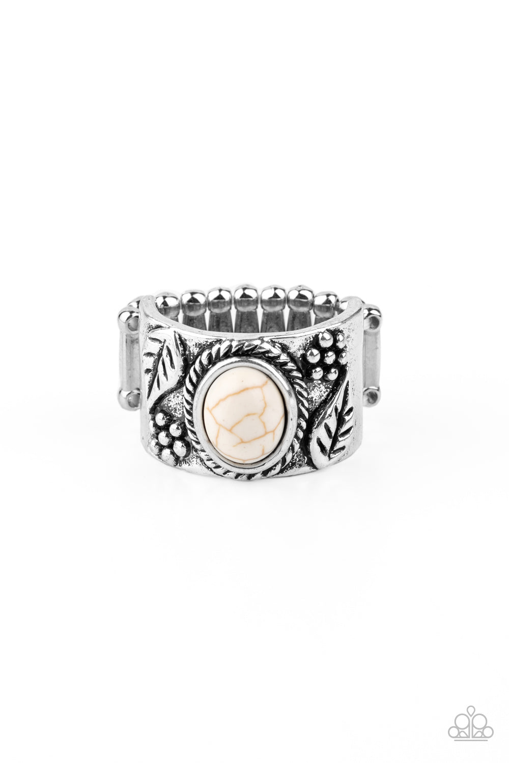Free-Spirited Fields - white - Paparazzi ring