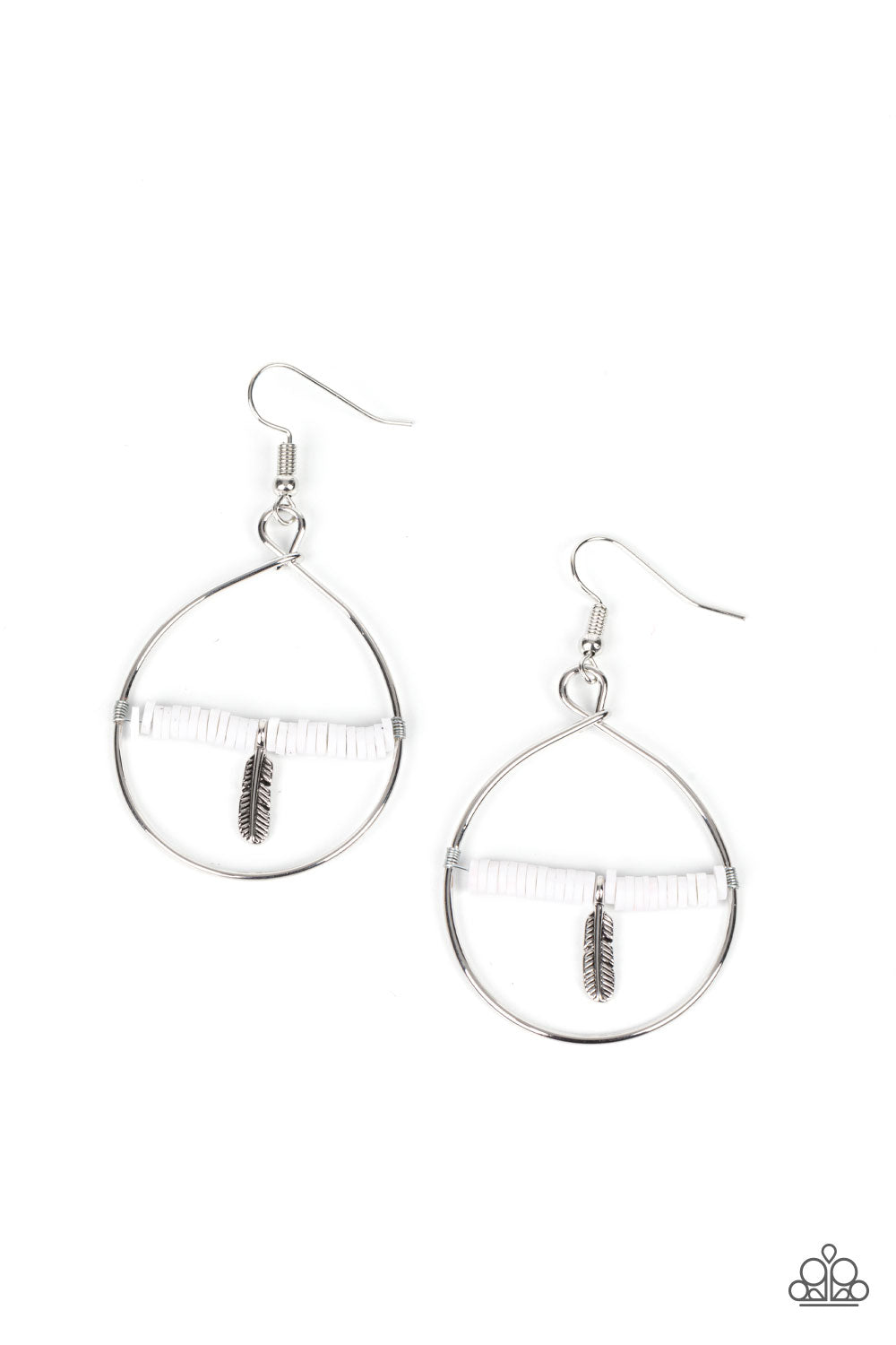 Free Bird Freedom - white - Paparazzi earrings