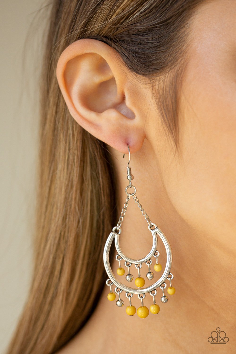 Free Spirited Spirit-yellow-Paparazzi earrings
