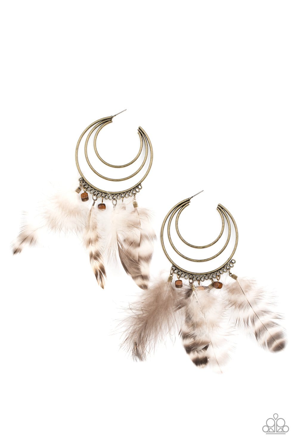 Freely Free Bird - brass - Paparazzi earrings