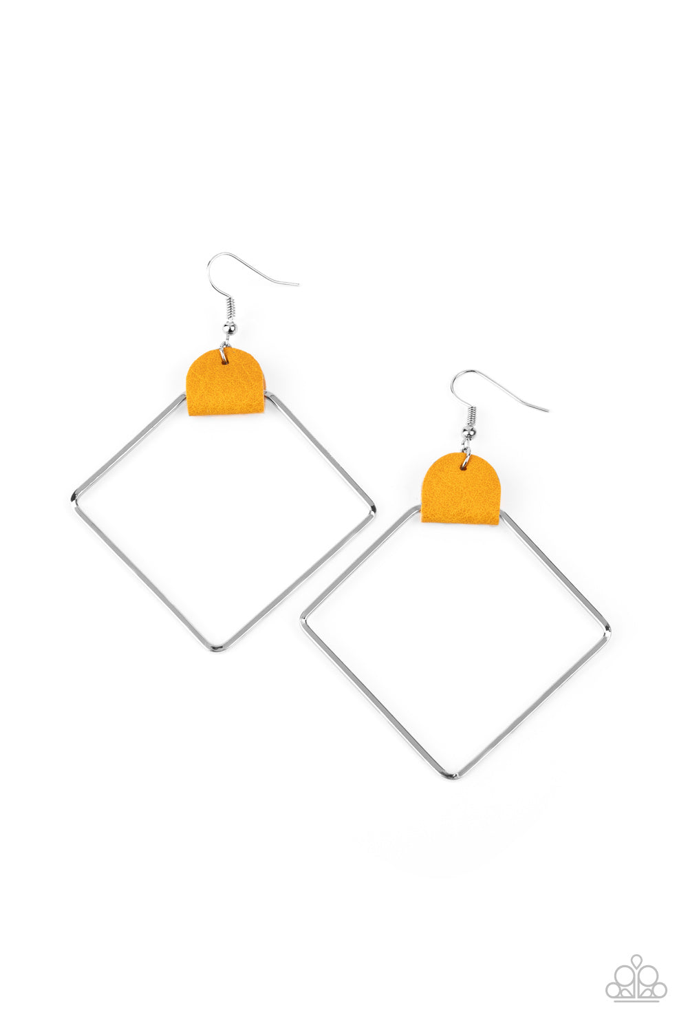 Friends of a LEATHER - yellow - Paparazzi earrings