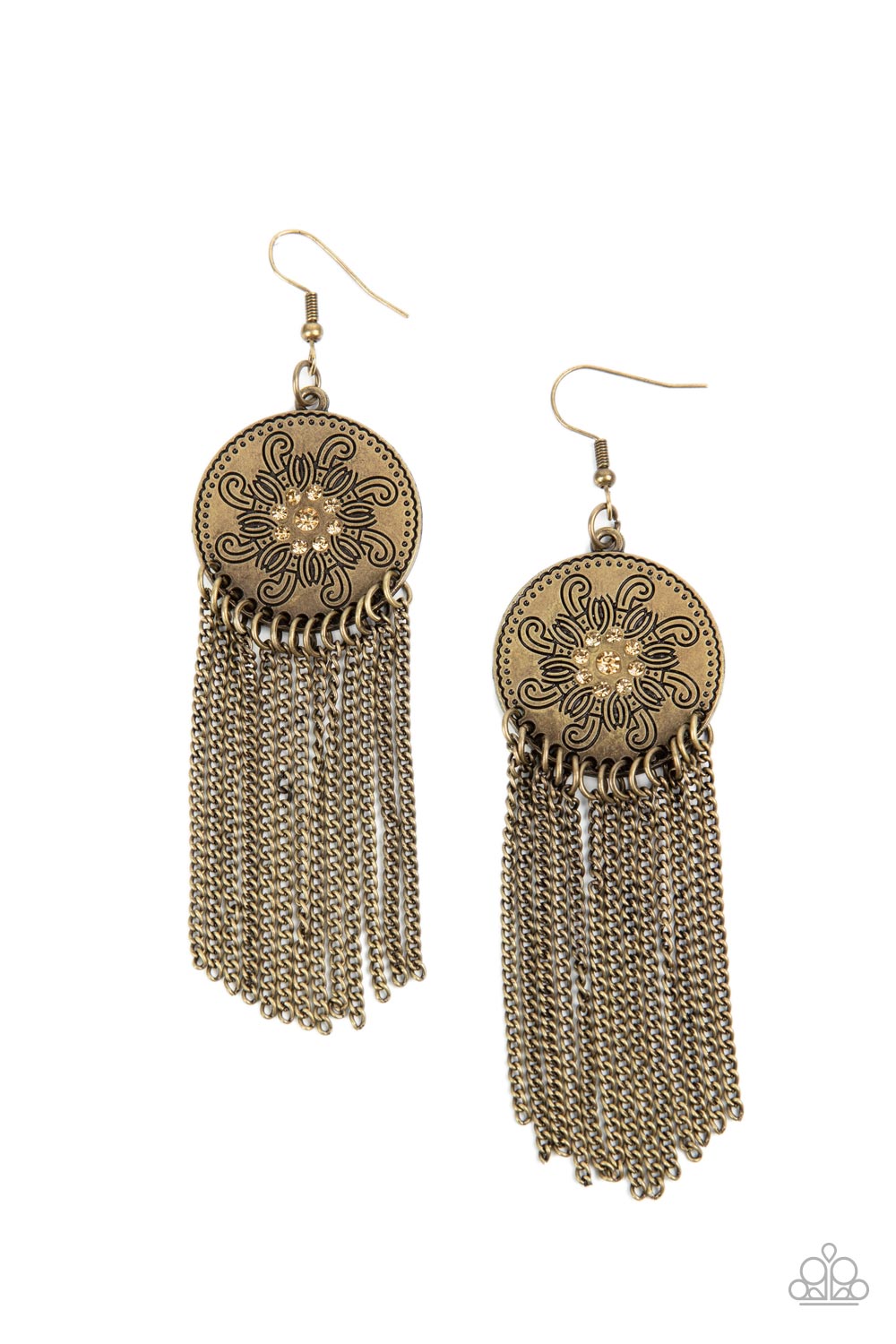 Fringe Control - brass - Paparazzi earrings