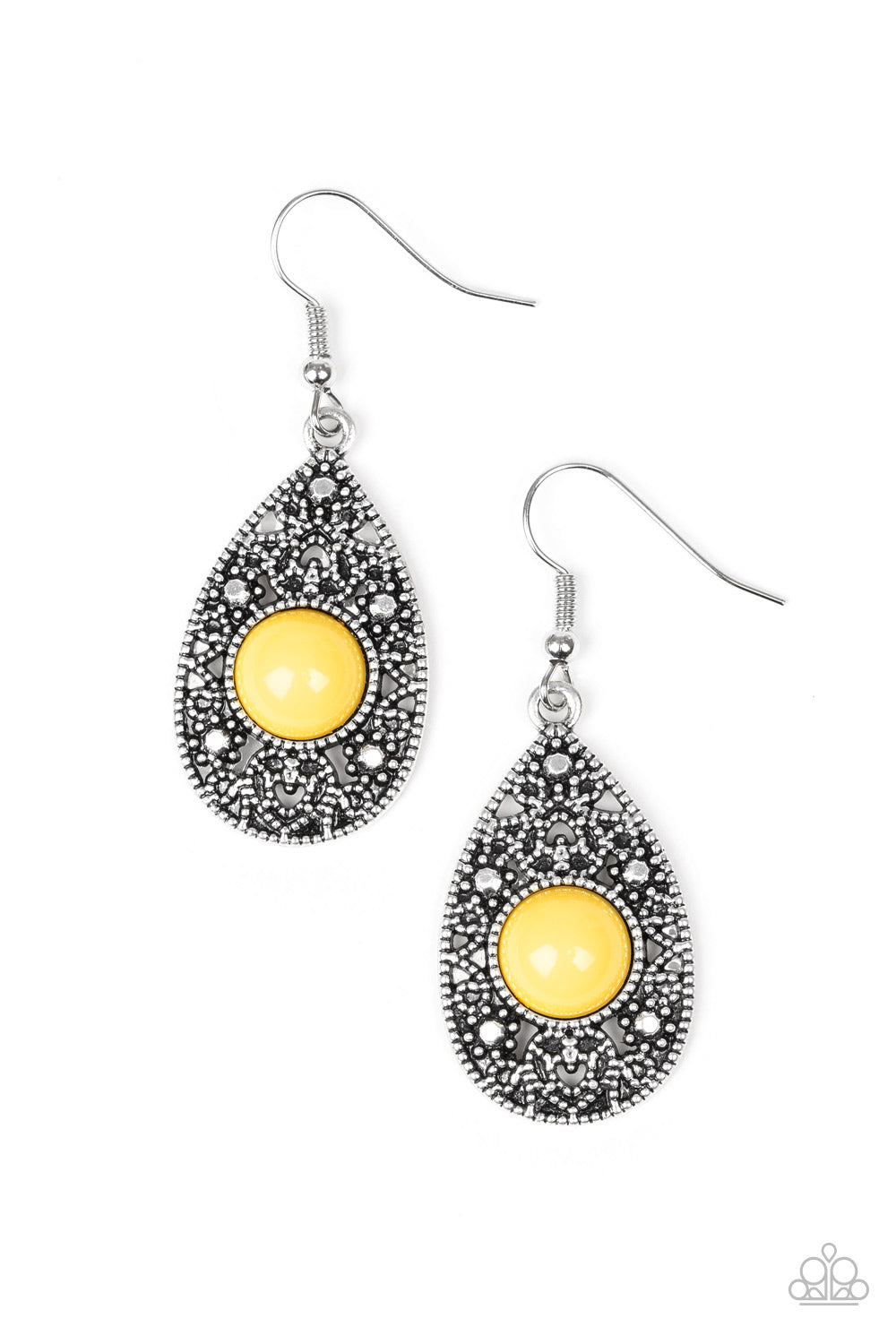 From POP to Bottom - yellow - Paparazzi earrings