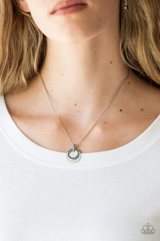 Front and CENTERED - green - Paparazzi necklace
