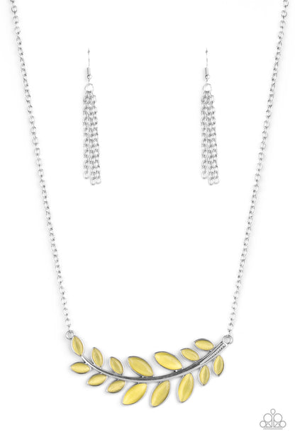 Frosted Foliage - yellow - Paparazzi necklace