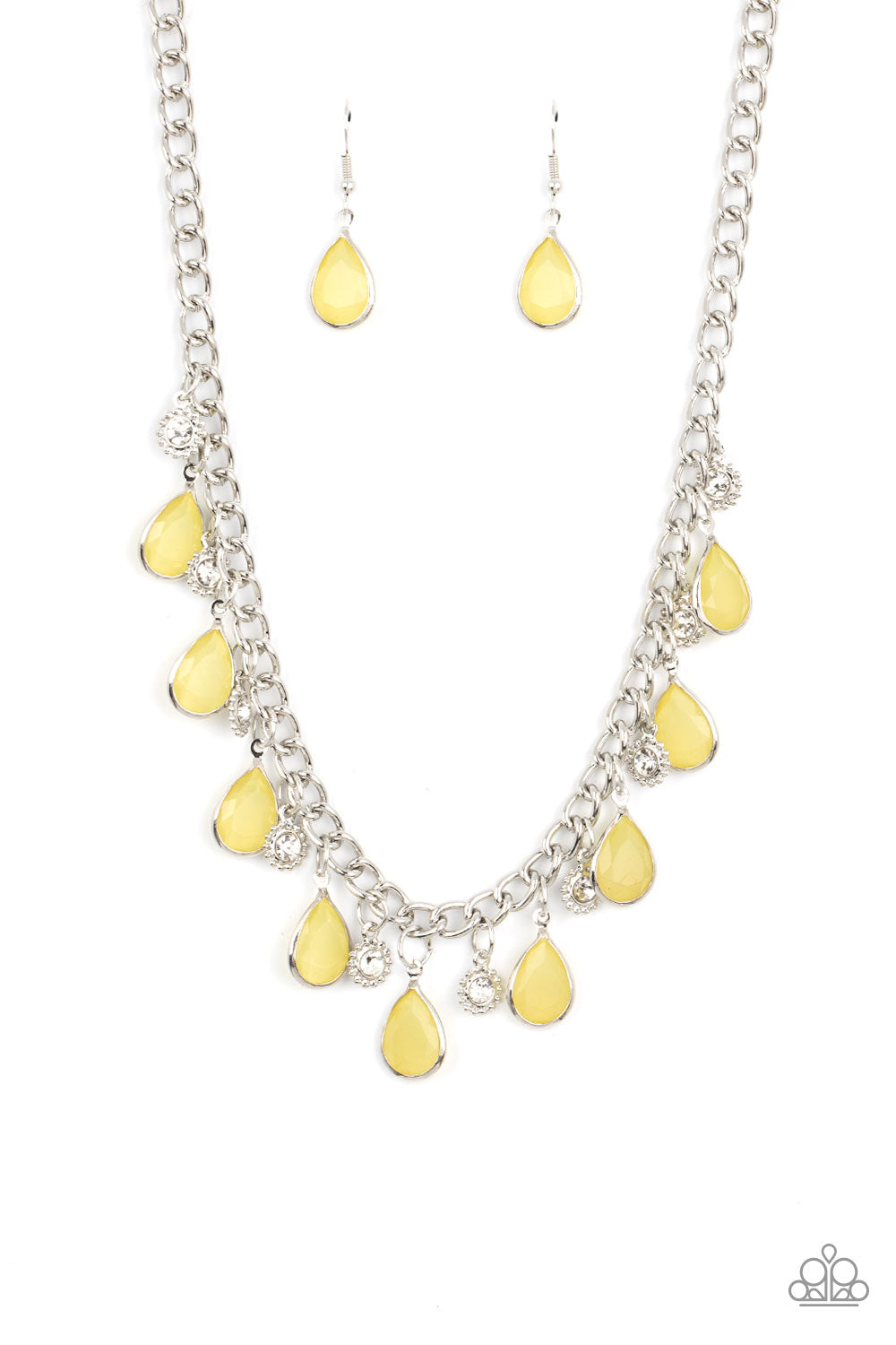 Frosted and Framed - yellow - Paparazzi necklace