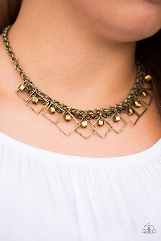 GEO-down in History-brass-Paparazzi necklace