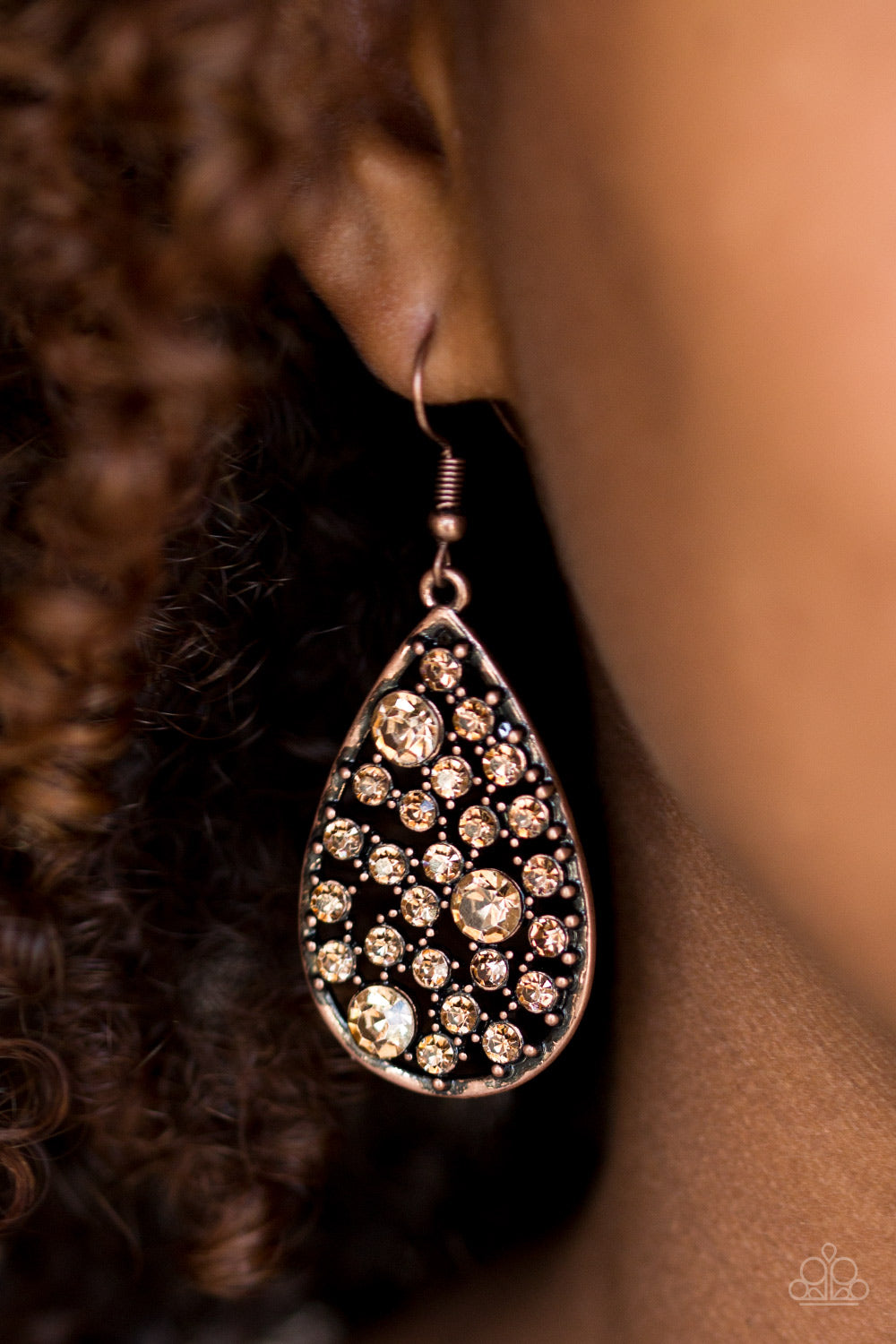 GLOW With the Flow - copper - Paparazzi earrings