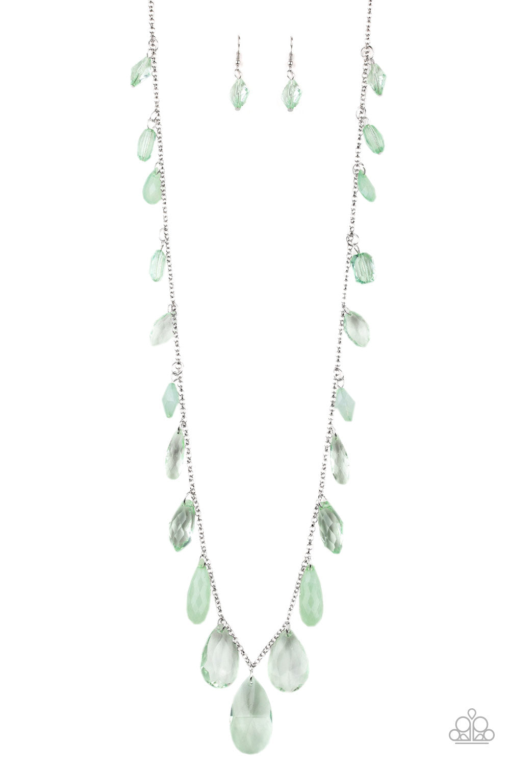GLOW and Steady Wins the Race - green - Paparazzi necklace