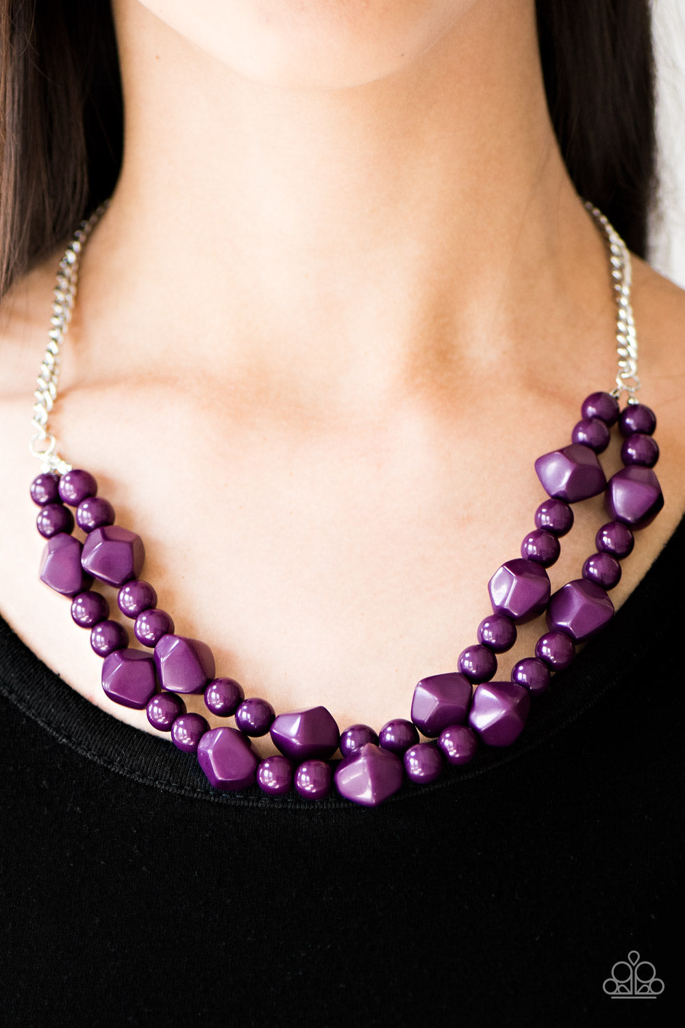 Paparazzi purple hot sale wooden necklace