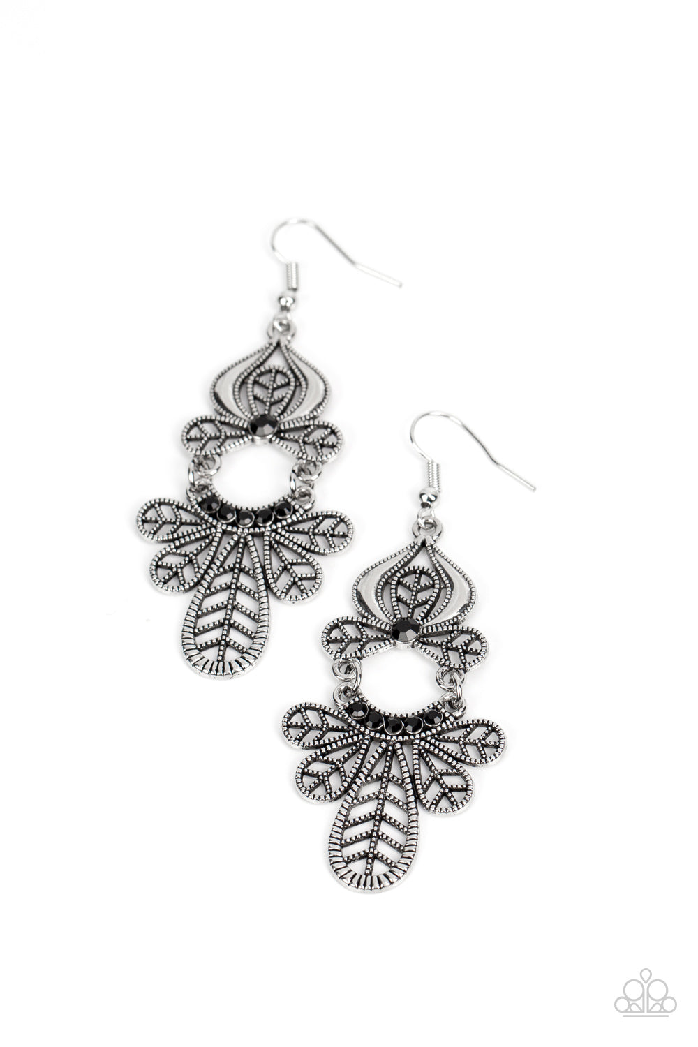 Galapagos Gala - black - Paparazzi earrings