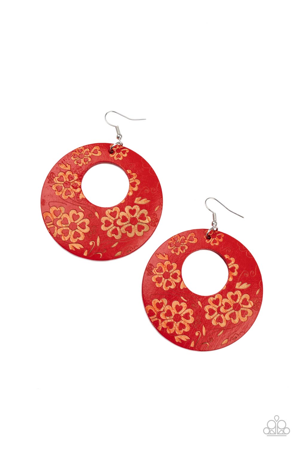 Galapagos Garden Party - red - Paparazzi earrings
