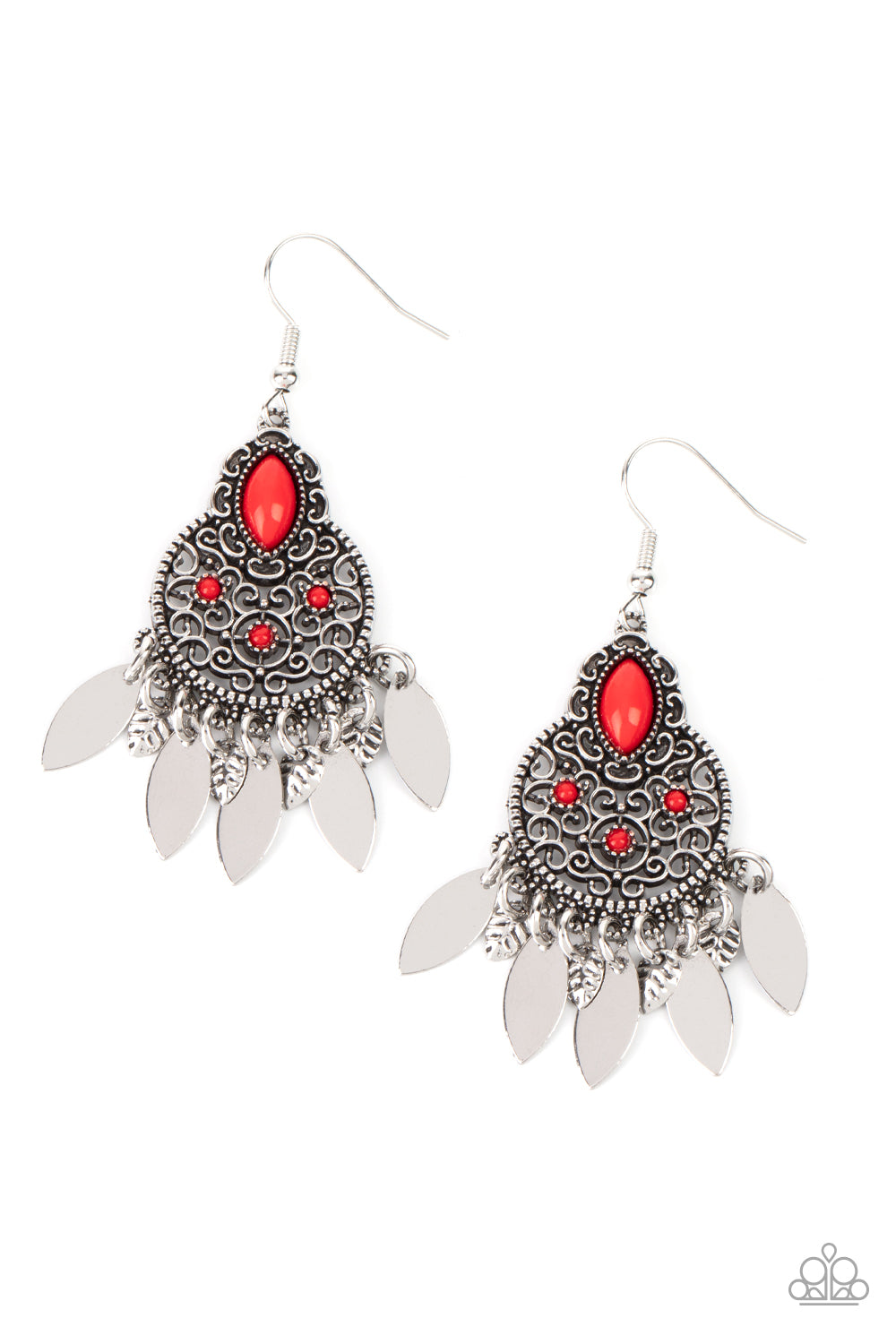 Galapagos Glamping - red - Paparazzi earrings