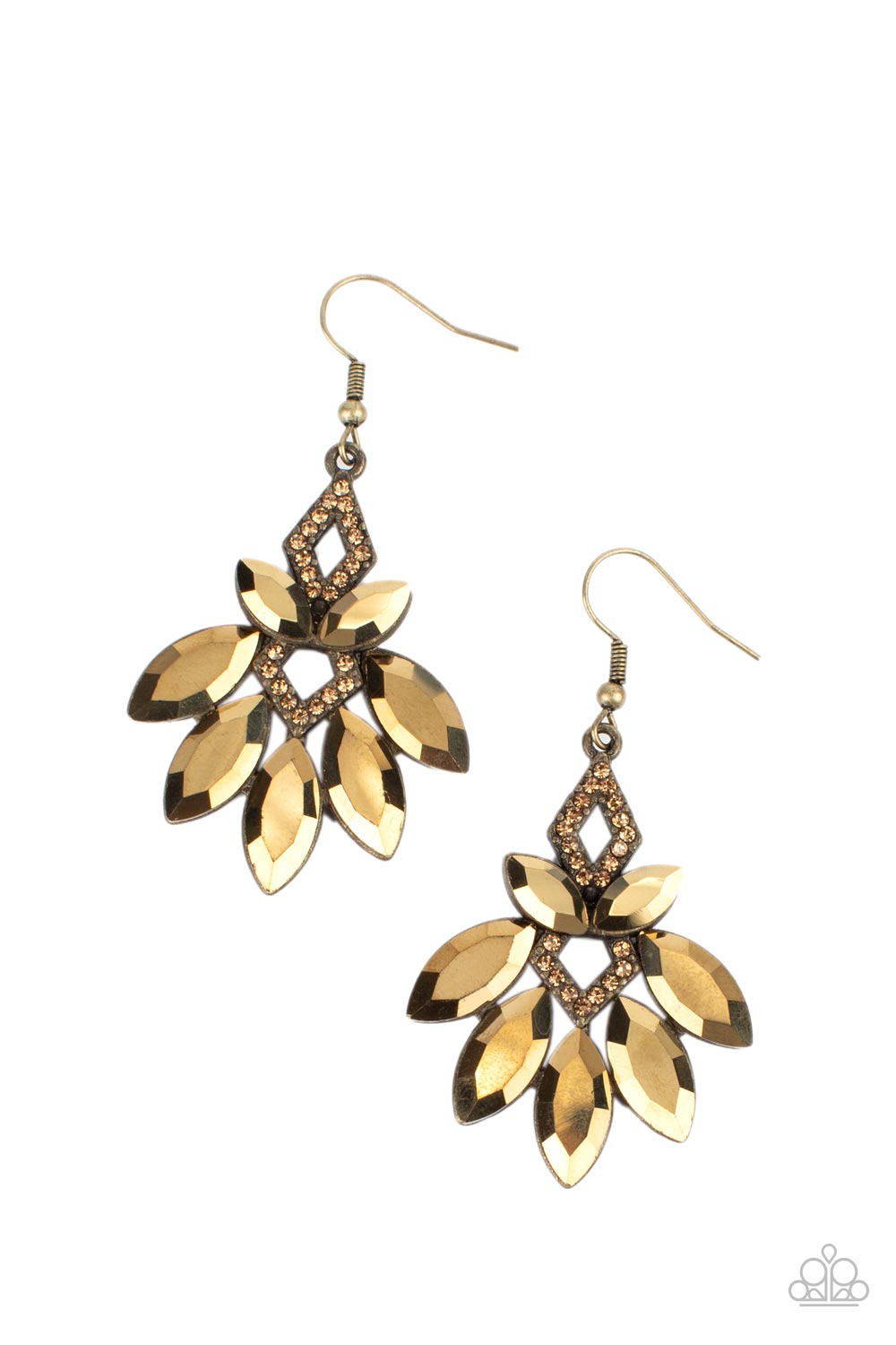 Galaxy Grandeur - brass - Paparazzi earrings