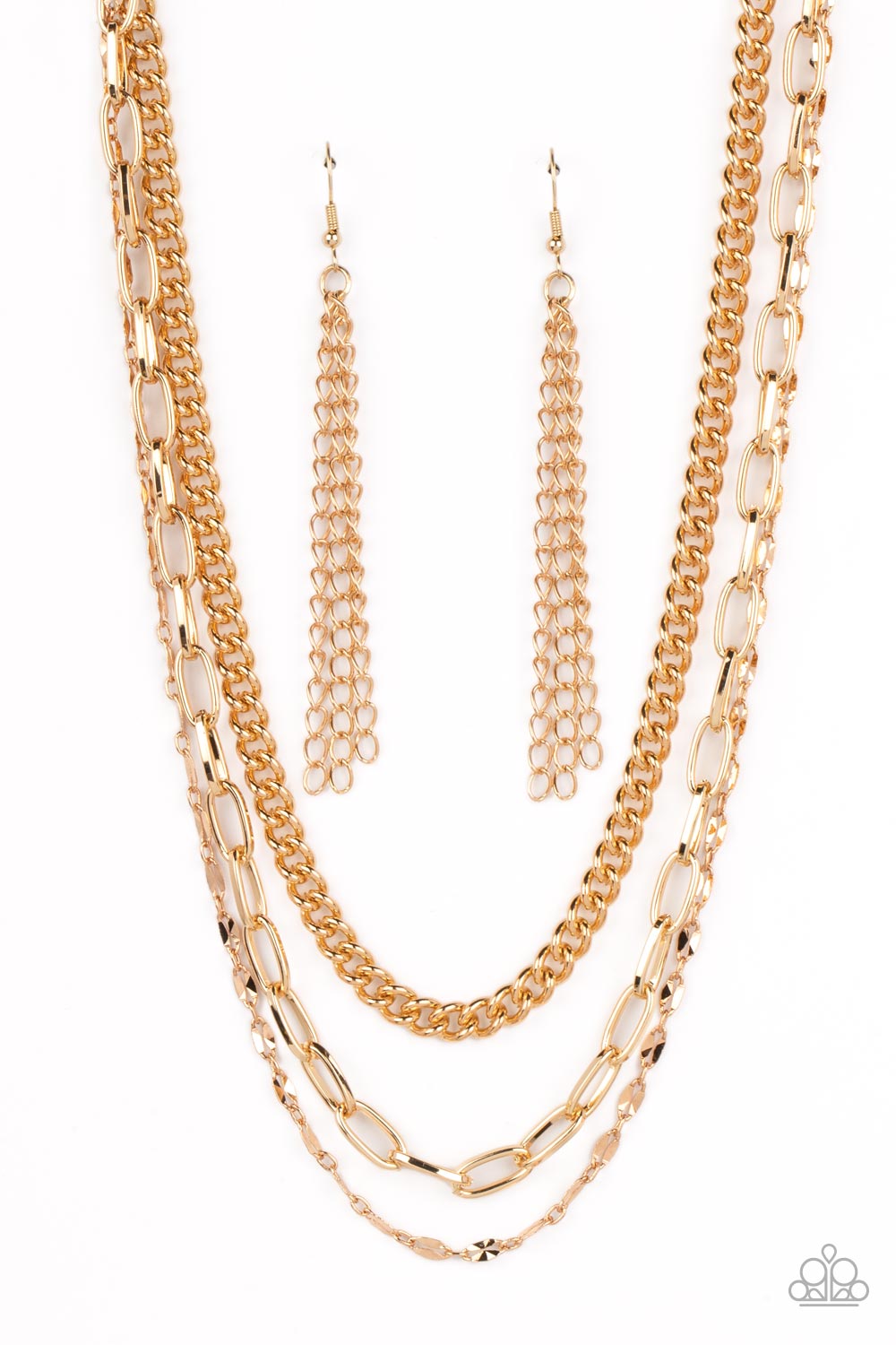 Galvanized Grit - gold - Paparazzi necklace