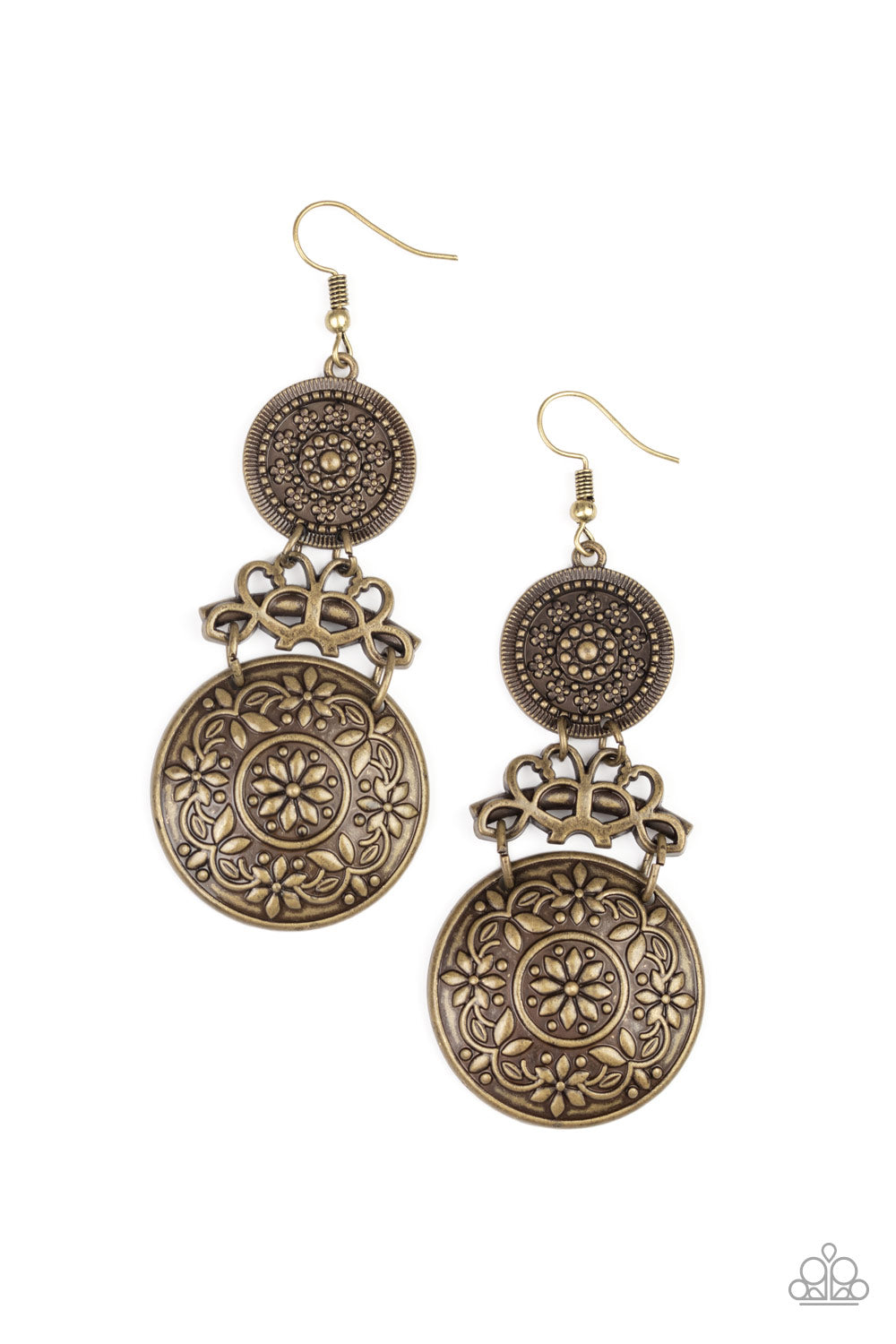 Garden Adventure - brass - Paparazzi earrings