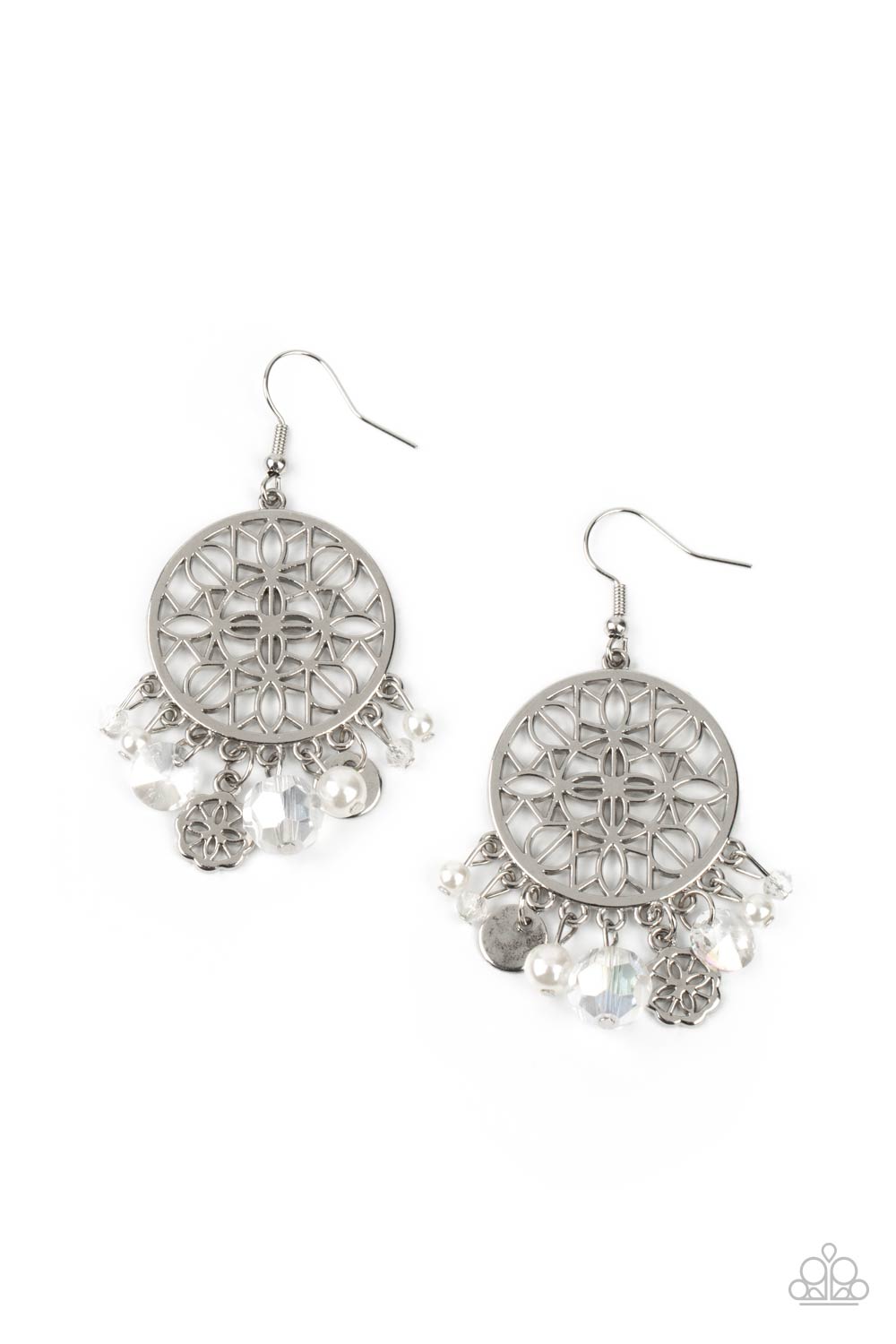 Garden Dreamcatcher - white - Paparazzi earrings