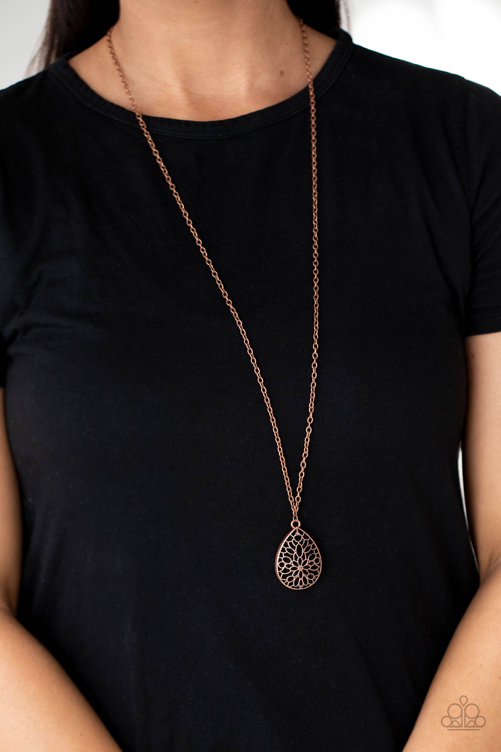 Model Medallions - Copper Fashion Necklace - Paparazzi Accessories