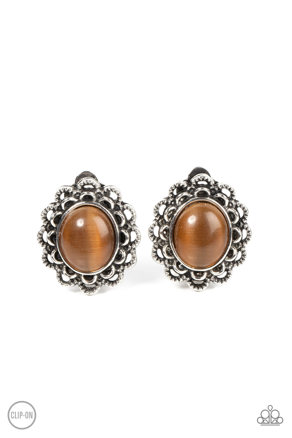 Garden Gazebo - brown - Paparazzi CLIP ON earrings