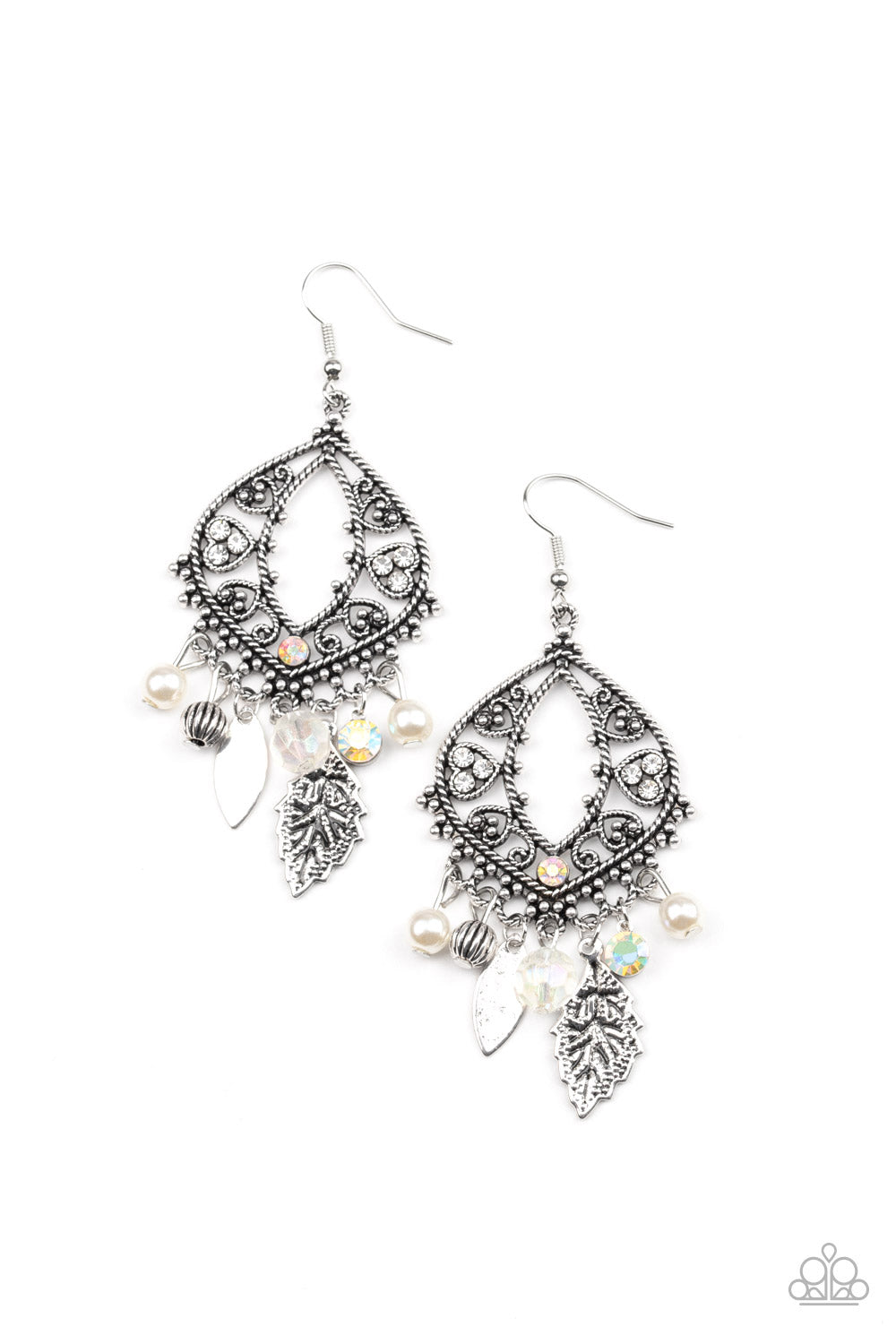 Garden Picnic - white - Paparazzi earrings