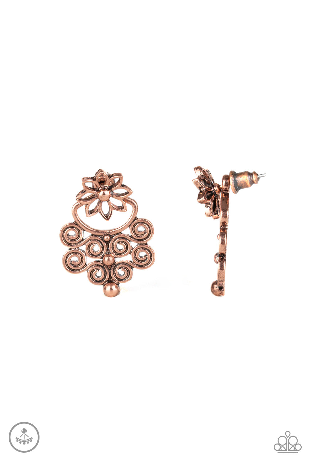 Garden Spindrift - copper - Paparazzi earrings