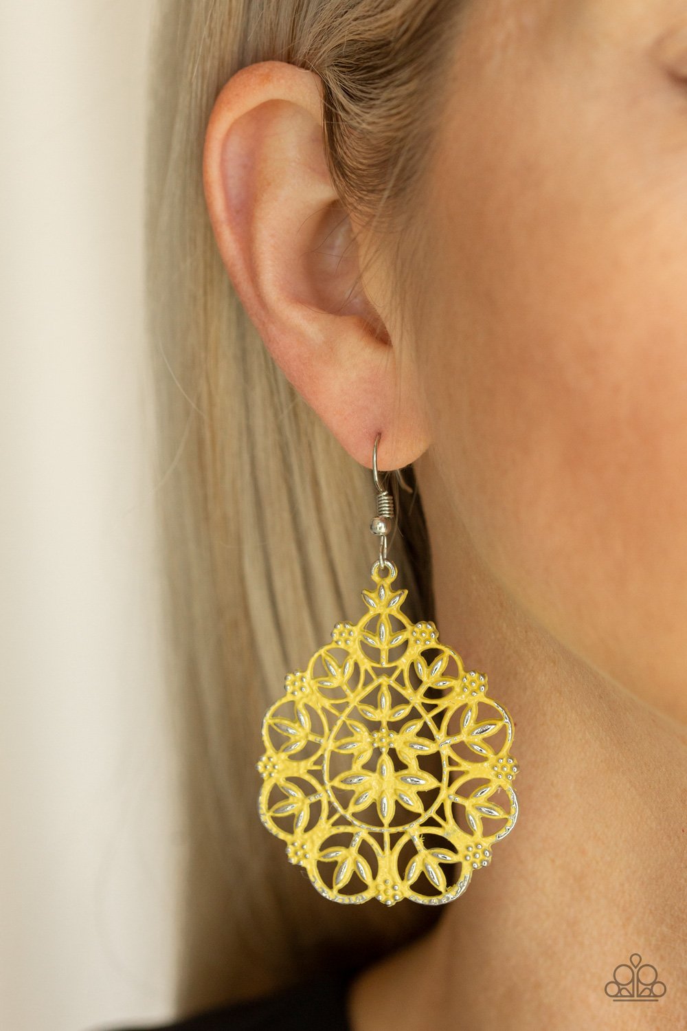 Garden Party Princess-yellow-Paparazzi earrings