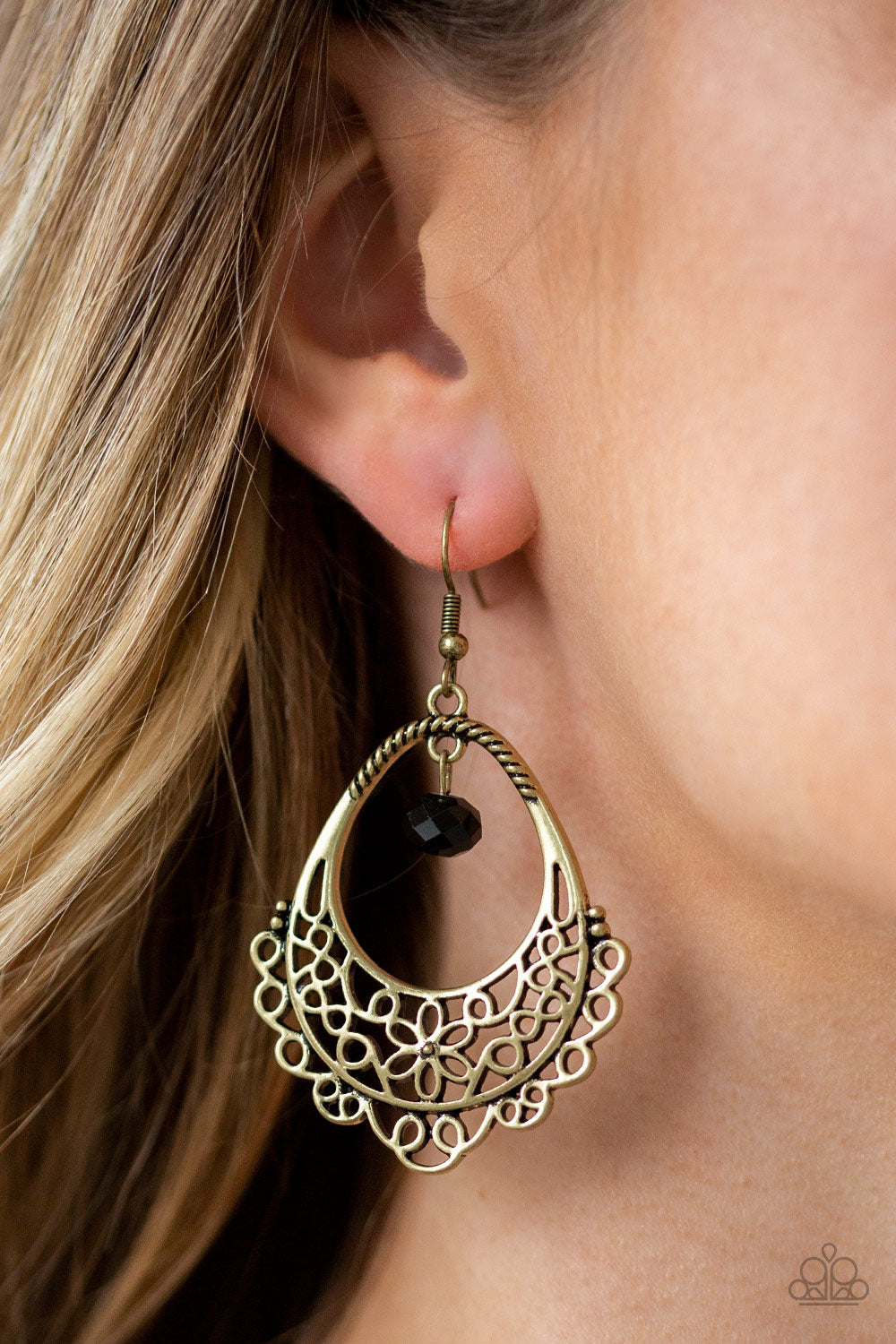 Garden Society - brass - Paparazzi earrings