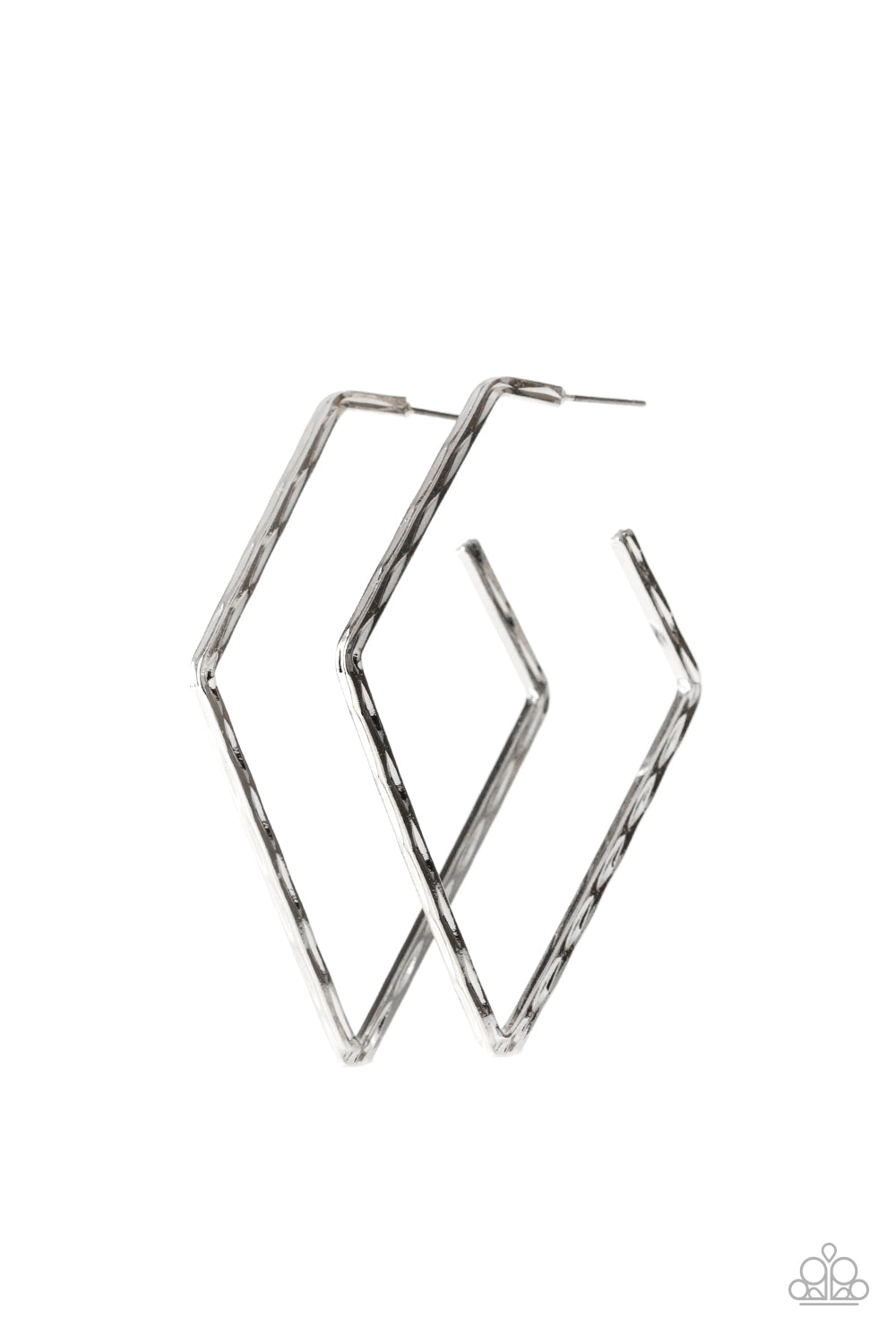 Geo Grunge - silver - Paparazzi earrings