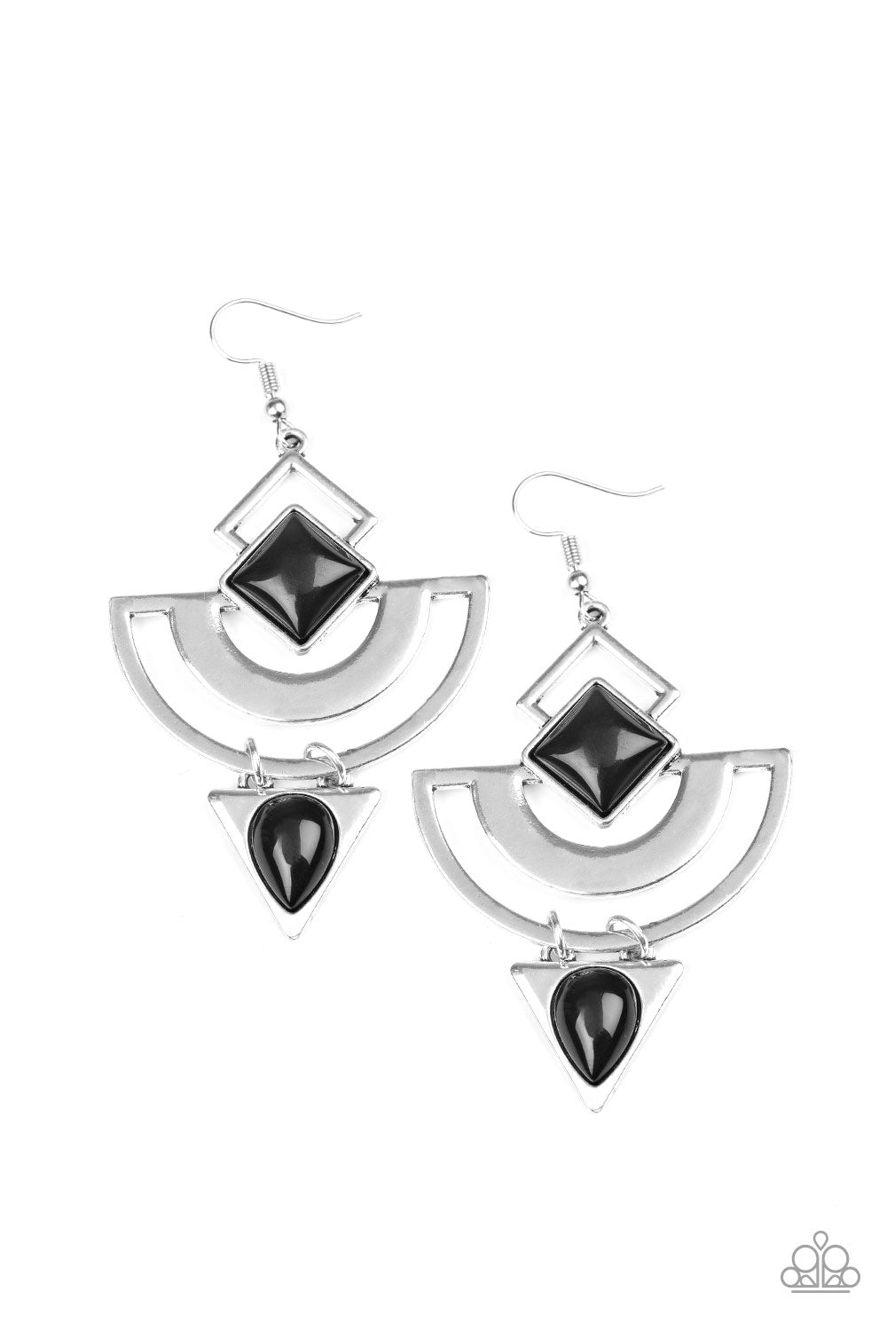Geo Gypsy - black - Paparazzi earrings