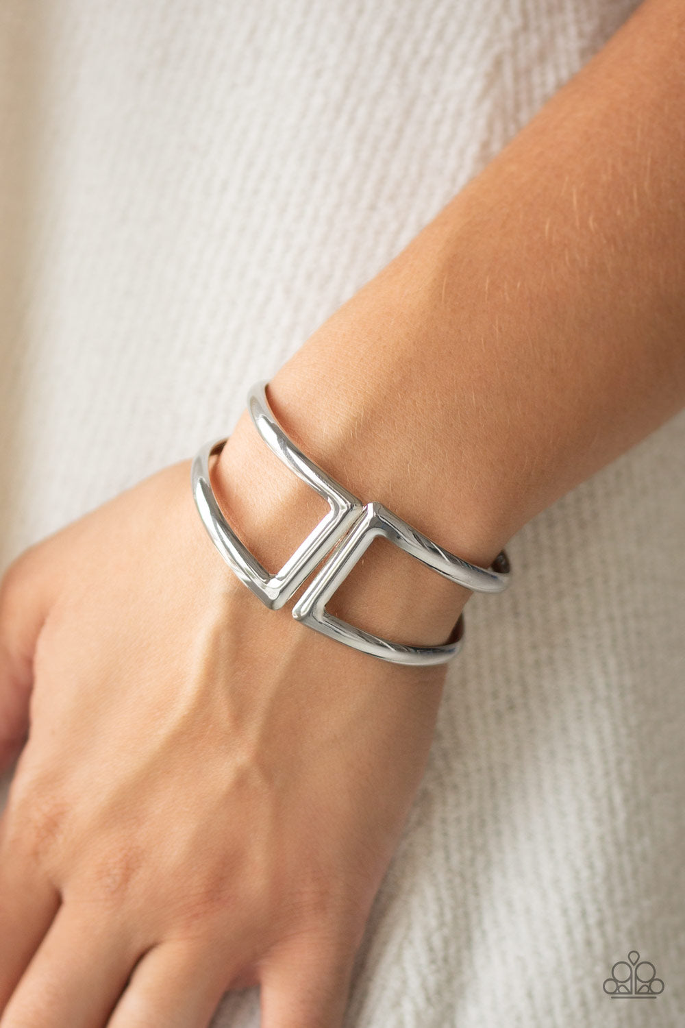 Geo Glam - silver - Paparazzi bracelet