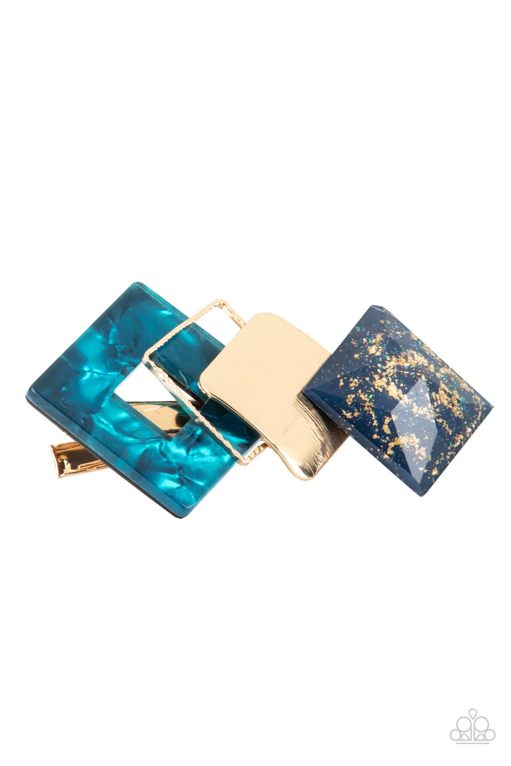 Geometrically Gatsby - blue - Paparazzi hair clip