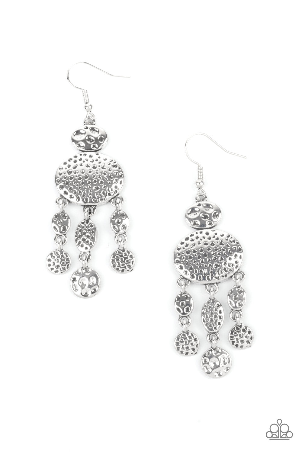 Get Your ARTIFACTS Straight - silver - Paparazzi earrings