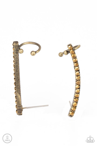 Give Me The SWOOP - brass - Paparazzi earrings