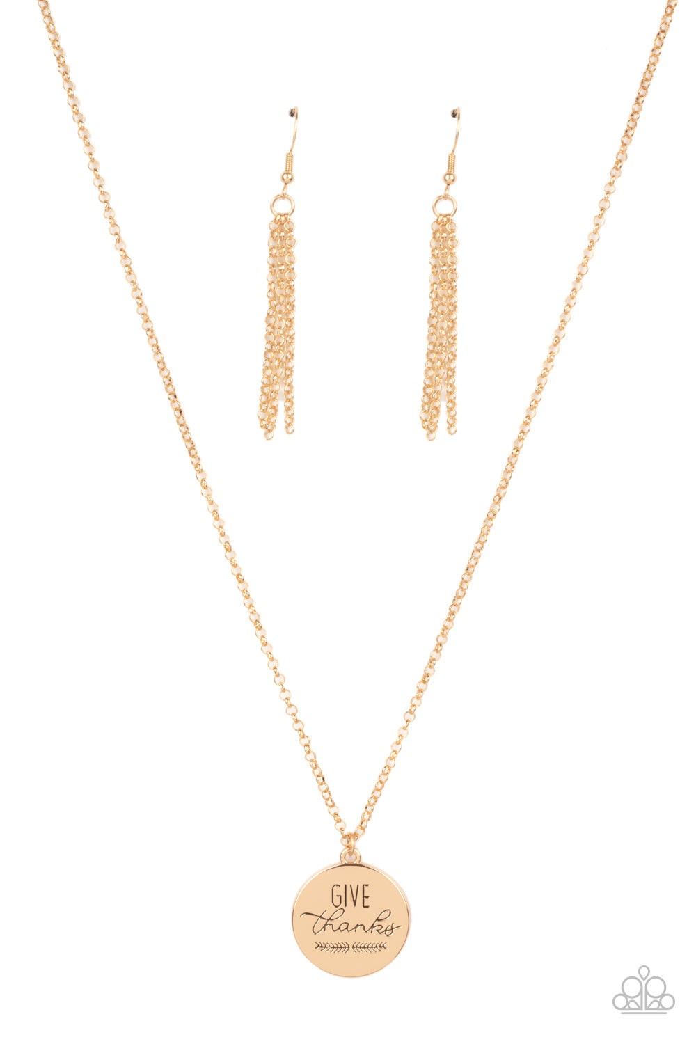 Give Thanks - gold - Paparazzi necklace