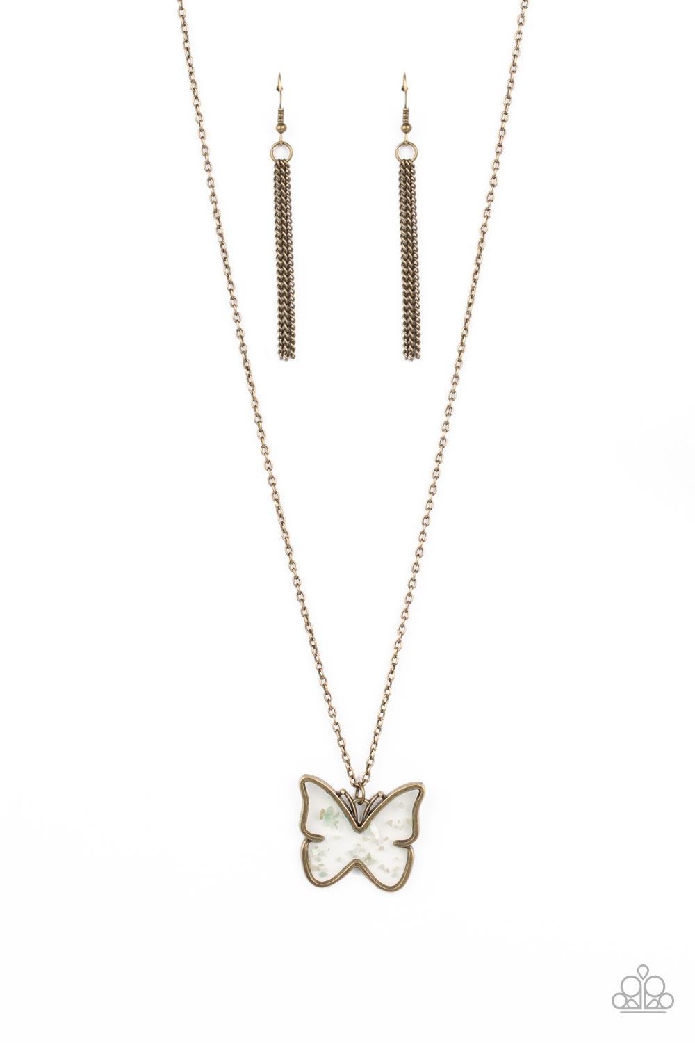 Gives Me Butterflies - brass - Paparazzi necklace