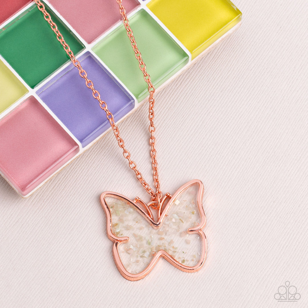 Gives Me Butterflies - copper - Paparazzi necklace