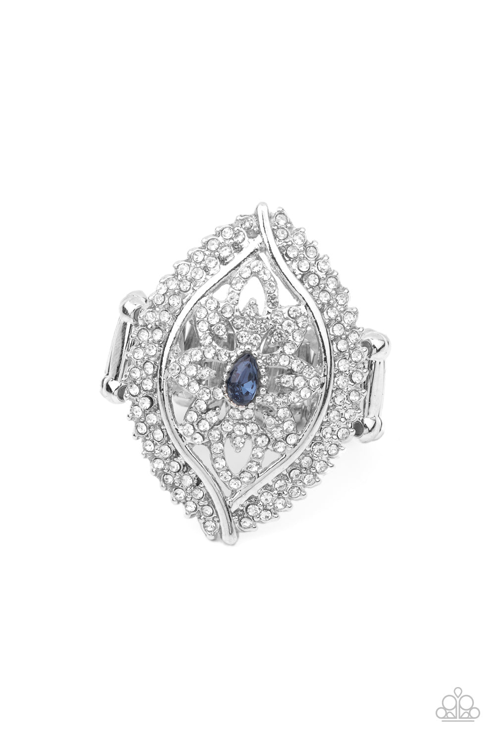 Glammed Up Gardens - blue - Paparazzi ring