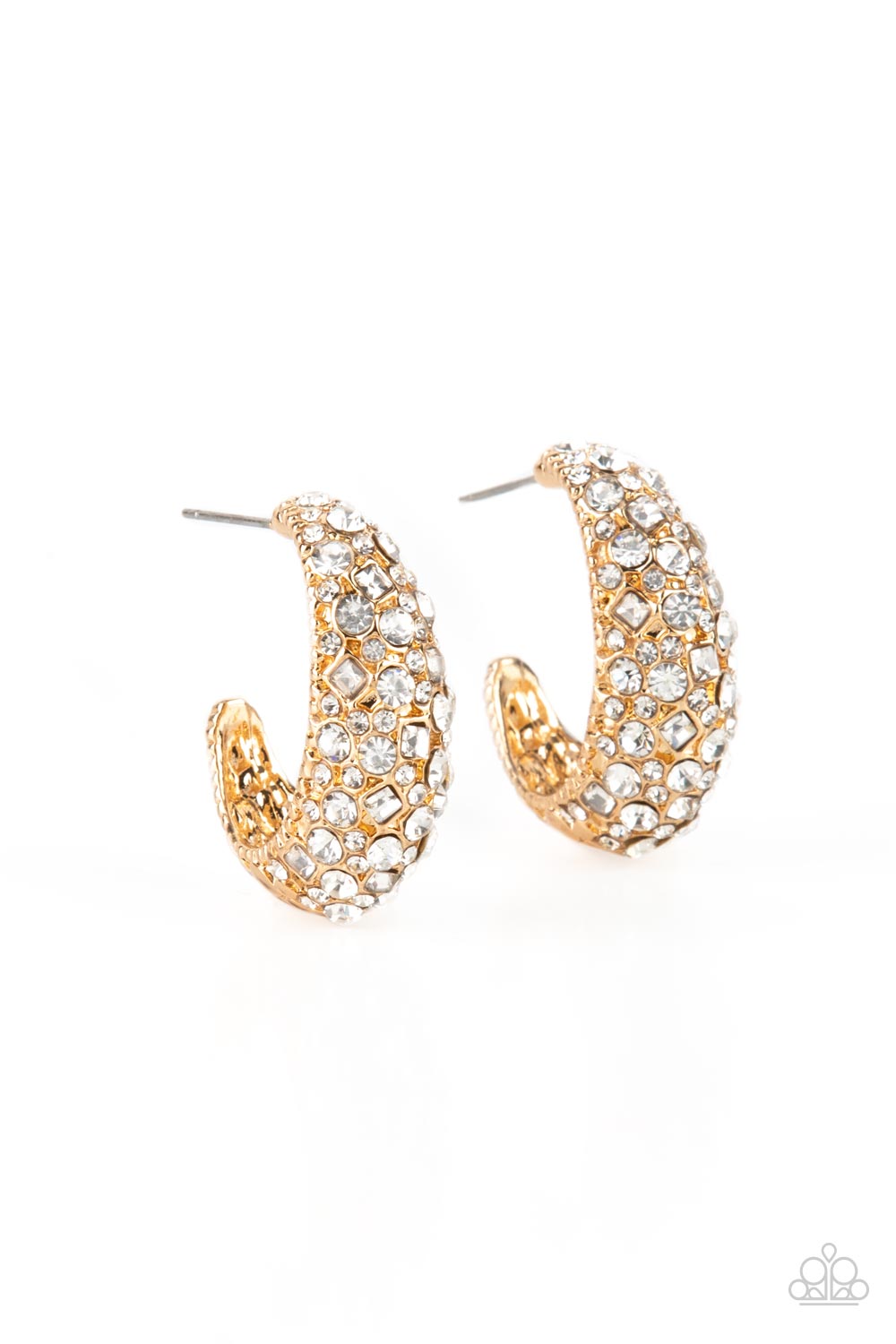 Glamorously Glimmering - gold - Paparazzi earrings