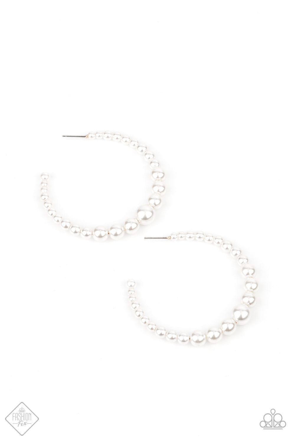 Glamour Graduate - white - Paparazzi earrings
