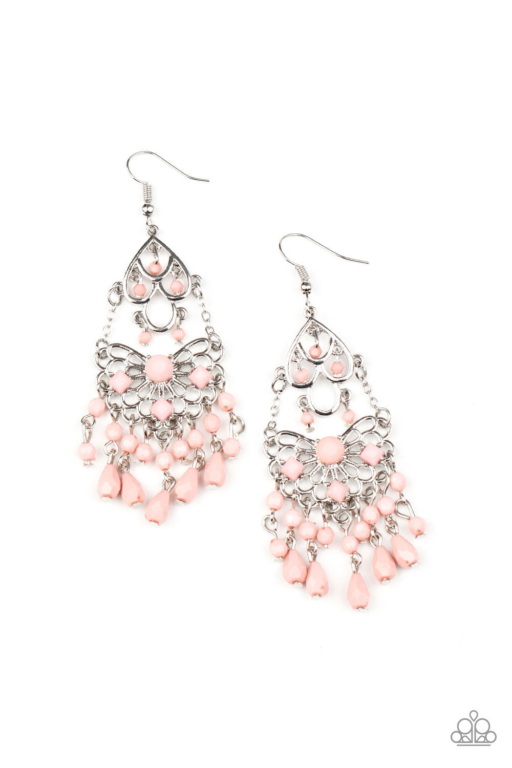 Glass Slipper Glamour - pink - Paparazzi earrings