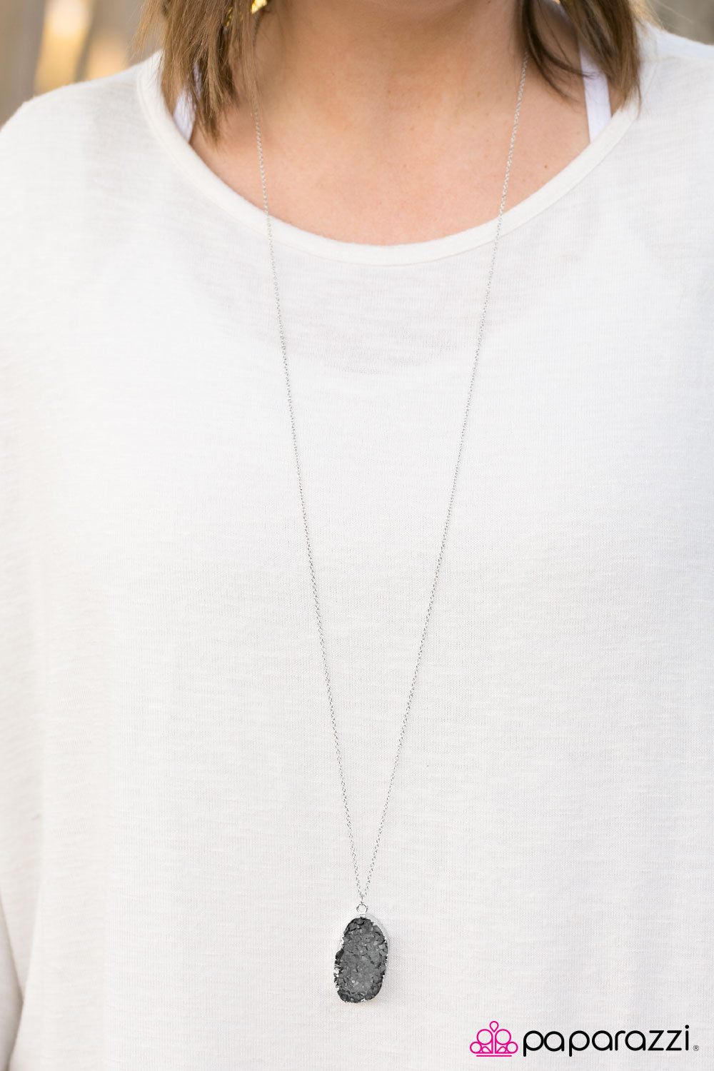 Glitter Girl - Silver - Paparazzi necklace