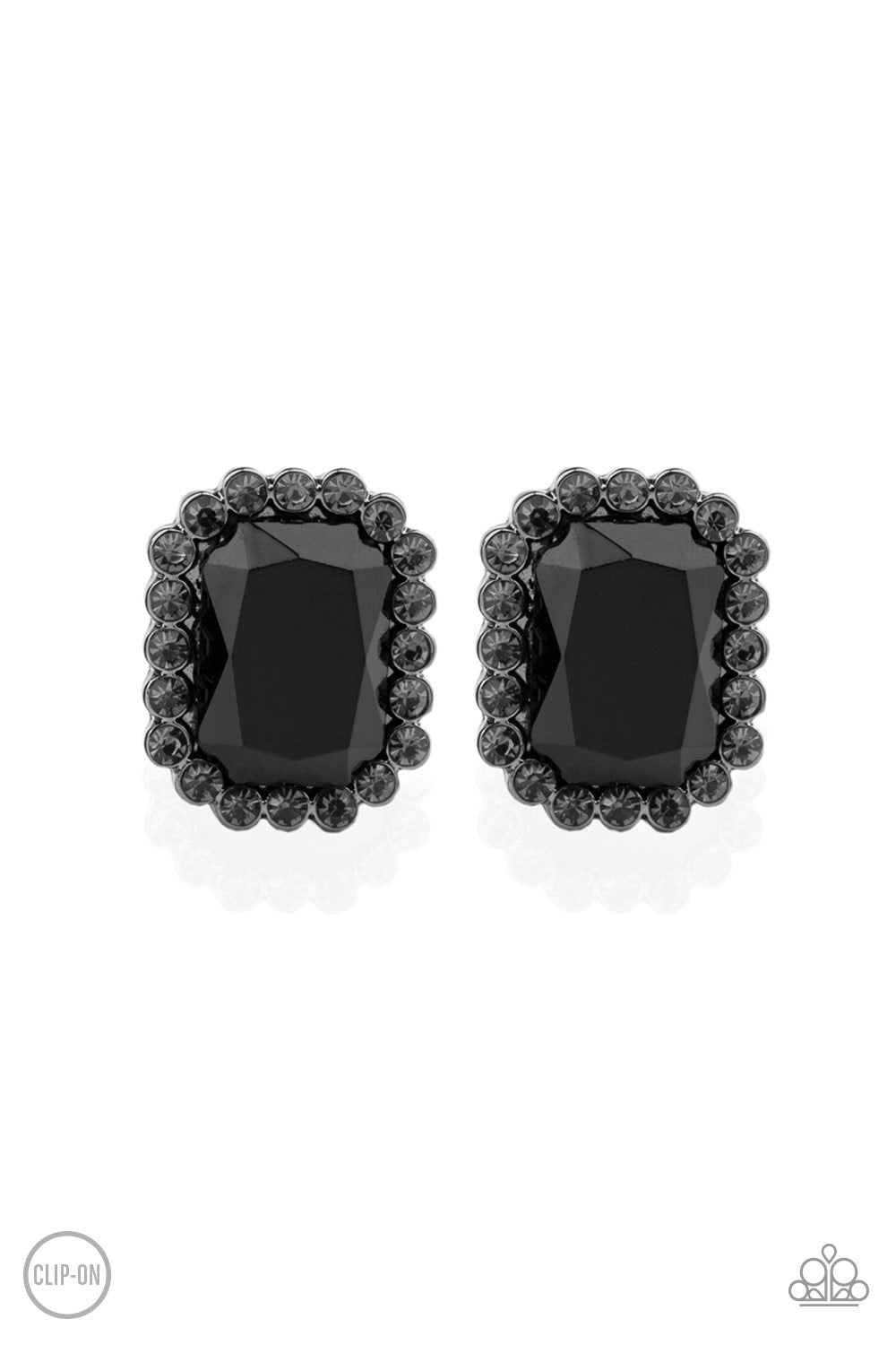 Glitter Enthusiast - black - Paparazzi CLIP ON earrings