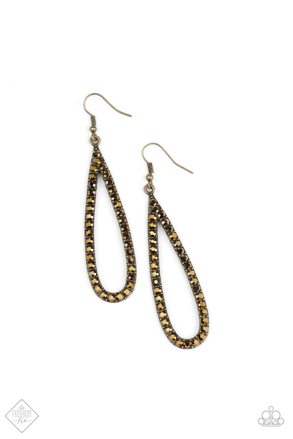 Glitzy Goals - brass - Paparazzi earrings